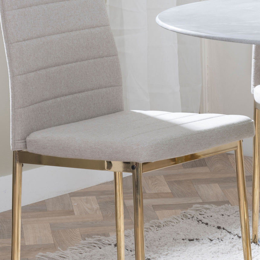 Rovigo Fabric Dining Chair with Gold Legs