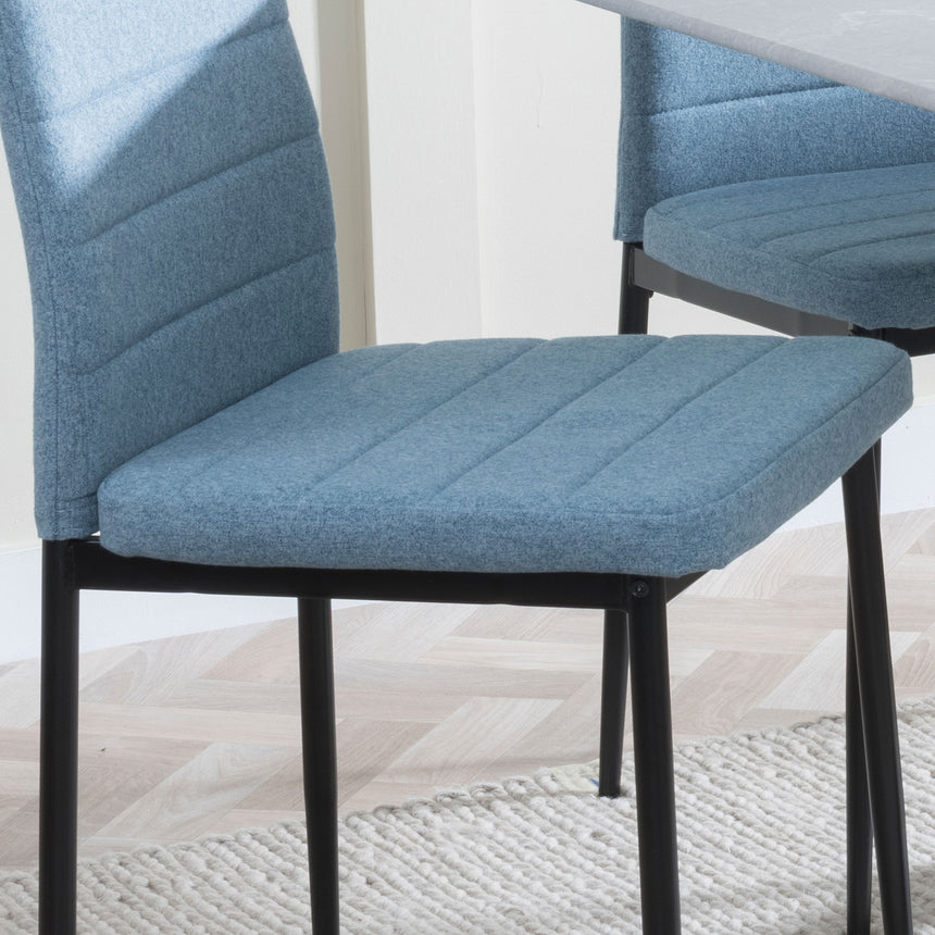 Rovigo Fabric Dining Chair with Black Legs