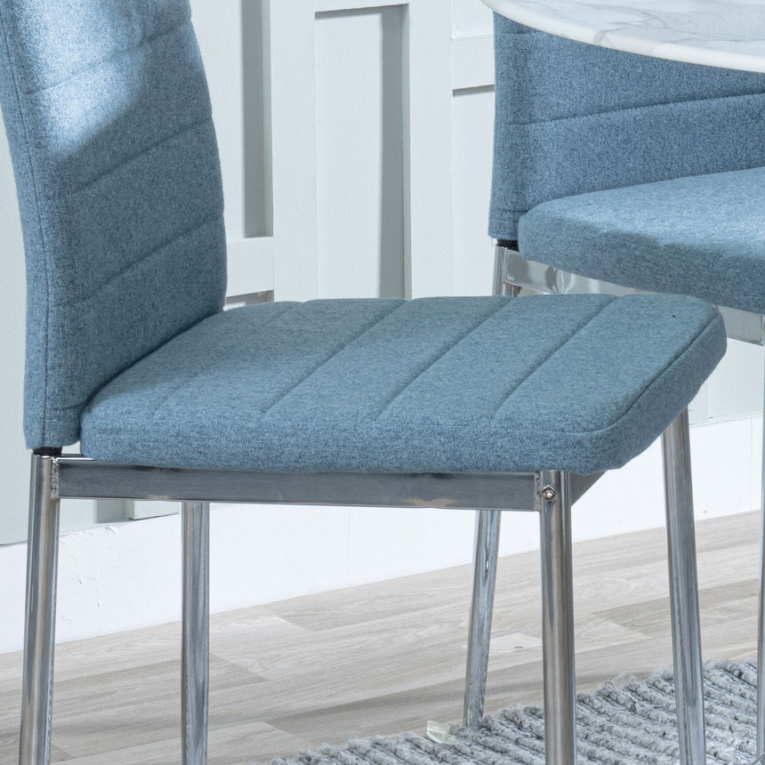 Rovigo Fabric Dining Chair with Chrome Legs