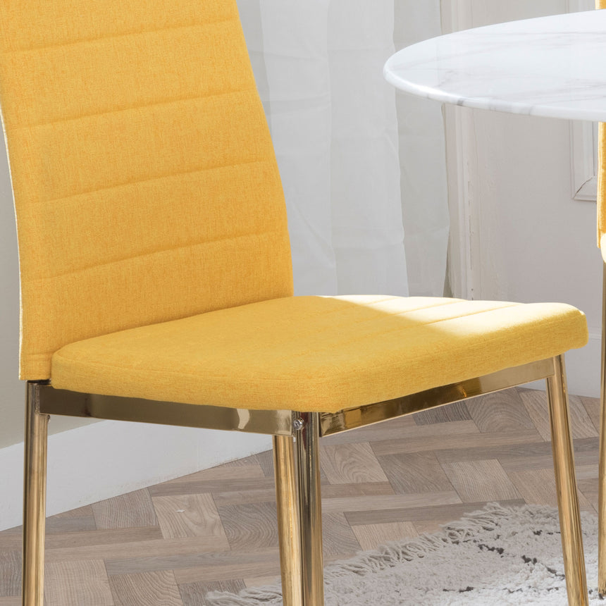 Rovigo Fabric Dining Chair with Gold Legs