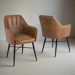 Urban Deco Vintage Leather Dining Chairs