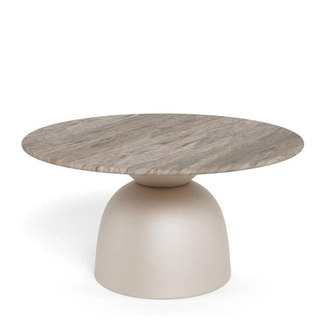 Ferrol Coffee Table - Round - Grey Marble with Grey Base