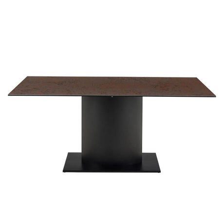 Marbella Dining Table - 8 Seater - Pedestal - 200cm - Rusty Brown Ceramic