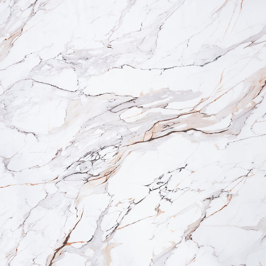 Lorea Coffee Table - White Marble - Black Base