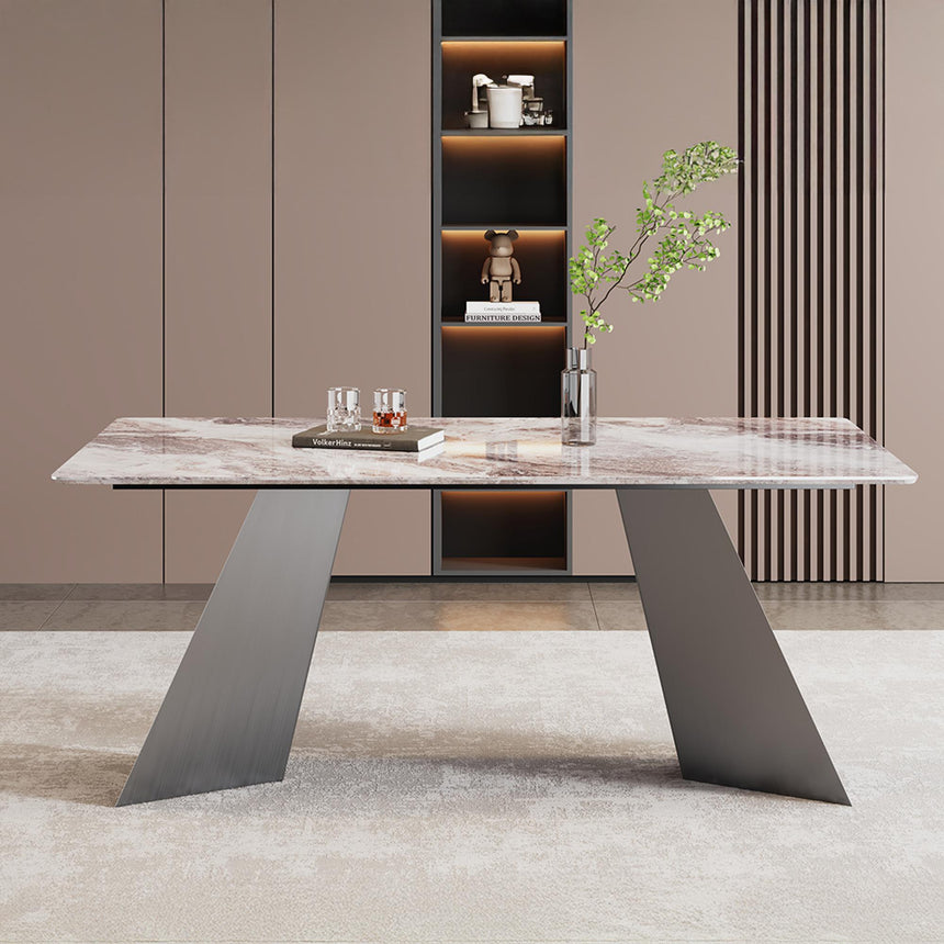 Taurus Dining Table - Beige Marble - Dark Grey Base - Sizes Available