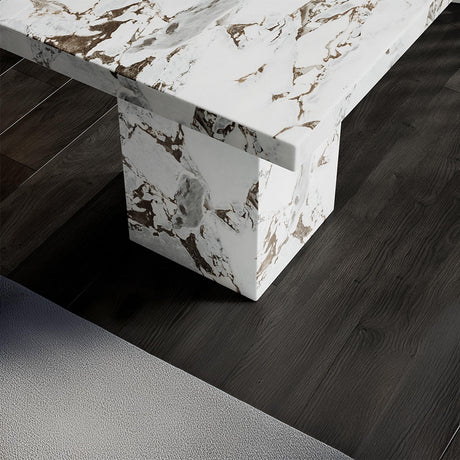 Viola Side Table - Square - White Marble
