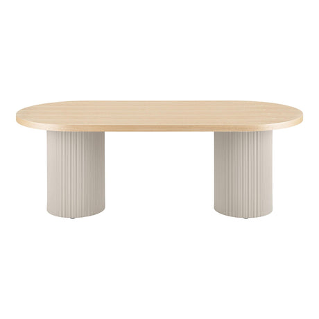 Solva Dining Table - Oval - Double Pedestal - 8 Seater - 220cm - Natural Wood