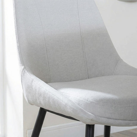Darwin Dining Chair - Cream Fabric - Black Legs