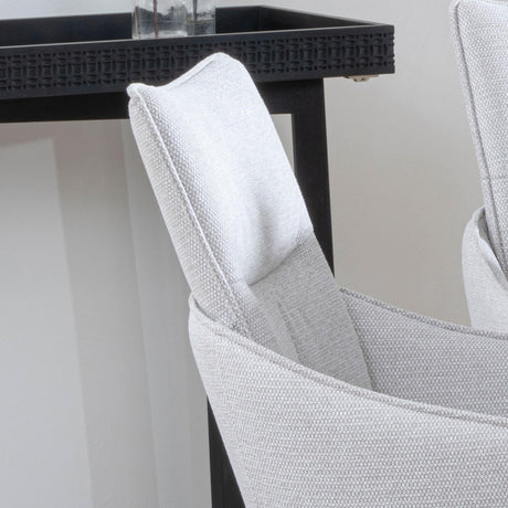 Ace Dining Chair - Swivel - Beige Fabric - Black Legs