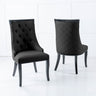 Set of 2 Modica Leather Large High Back Dining Chair with Black Legs