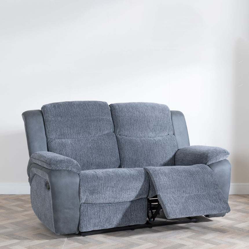 Legnano Grey Fabric 2 Seater Recliner Sofa