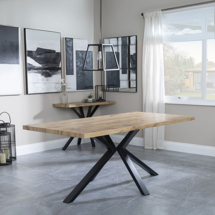 Bologna 6 Seater Dining Table with Black Spider Legs