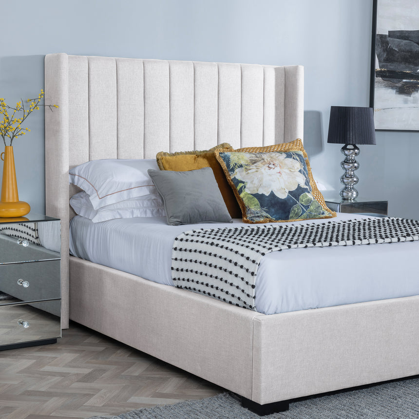 Avola Boucle Fabric Ottoman Storage Bed