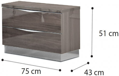 Colorado Italian 2 Drawer Bedside Cabinet