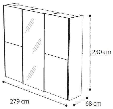 Colorado Italian Mirror Sliding Wardrobe