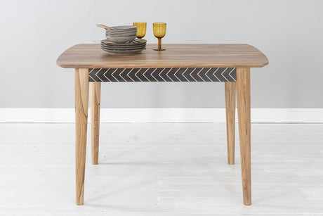 Luxuria Sheesham Dining Table, Indian Wood, 120cm Seats 4 Diners Rectangular Top with 4 Legs