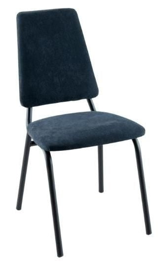 Austin Blue Dining Chair, Velvet Fabric Upholstered with Black Metal Legs