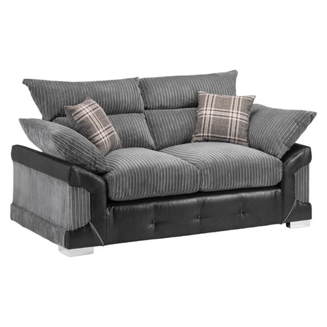 Logan Black and Grey 2 Seater Sofa
