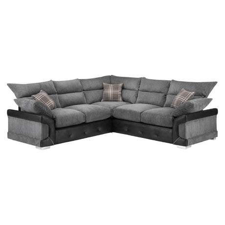 Logan Black and Grey Large Corner Sofa