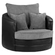 Logan Black and Grey Swivel Chair Sofa