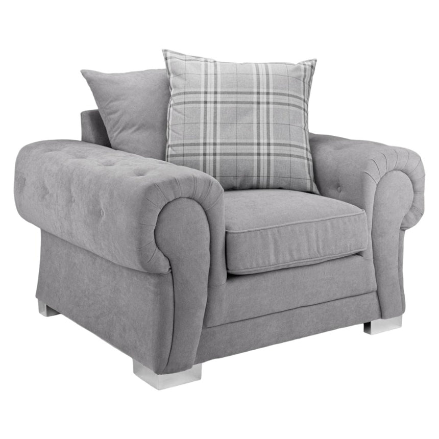Verona Scatterback Grey Armchair
