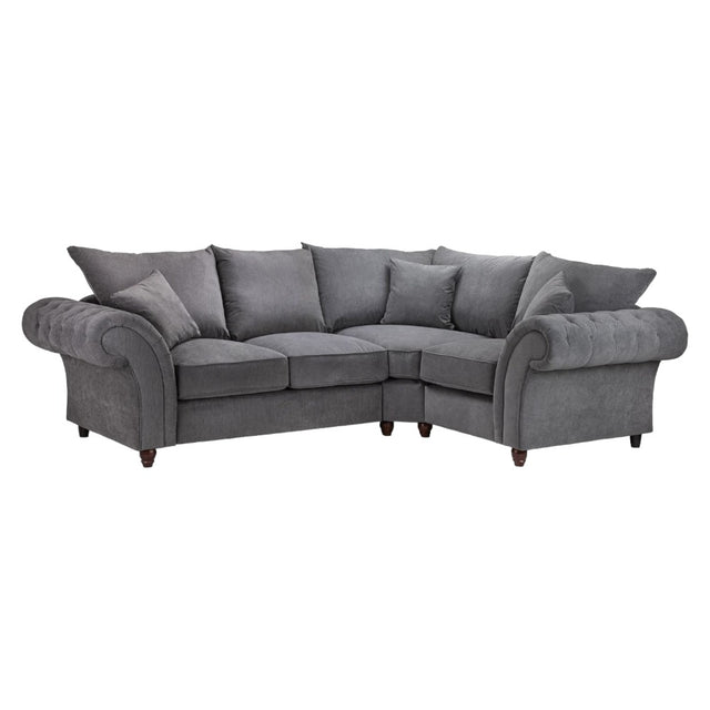 Windsor Fullback Grey Right Hand Facing Corner Sofa