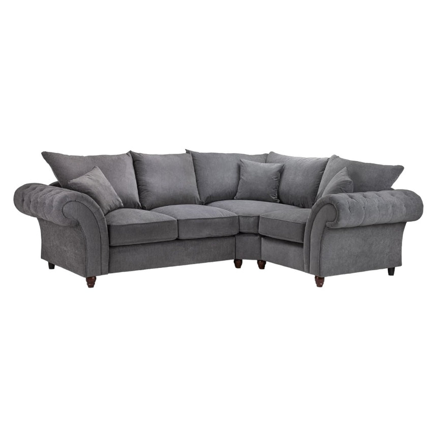 Windsor Fullback Grey Right Hand Facing Corner Sofa