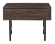 Highgrove Fluted Lamp Table in Walnut Finished Mango Wood