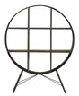 Reed Black Metal Industrial Open Round Bookshelf with 6 Shelves - Dia 120cm