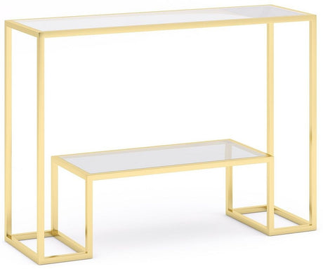 Knightsbridge Glass and Gold Console Table