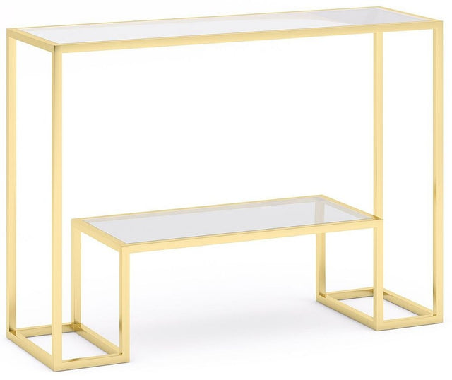 Knightsbridge Glass and Gold Console Table