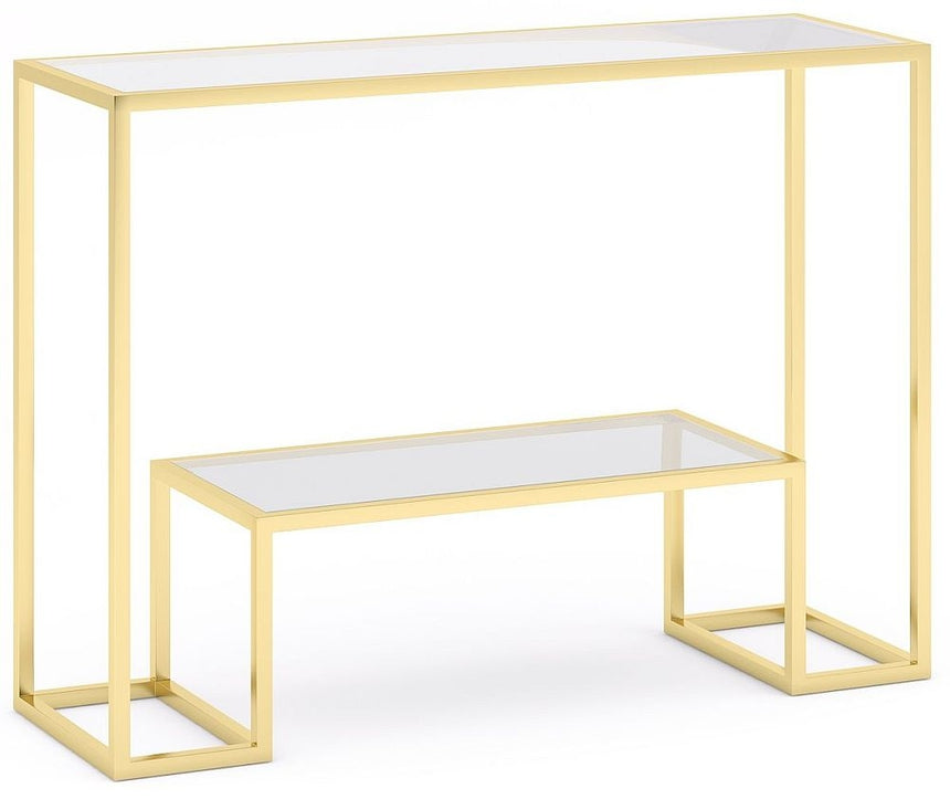Knightsbridge Glass and Gold Console Table