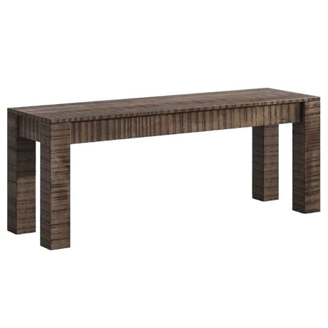 Dakota Mango Wood Dining Bench, Indian Dark Walnut Rustic Finish