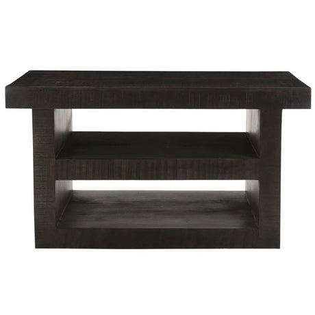 Dakota Mango Wood TV Unit, Indian Dark Walnut Rustic Finish, Medium Cabinet 110cm, Stand Upto 43in Plasma TV - H 60cm