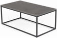 Odom Grey Concrete Coffee Table with Black Metal Base