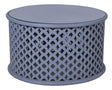 Jaipur Lattice Grey Mango Wood Round Coffee Table