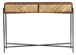 Rennes Chevron 2 Drawer Console Table - Rustic Mango Wood