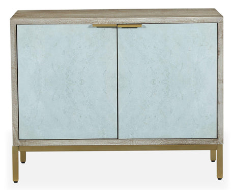 Temis Faux Marble Finish Grey Washed 2 Door Small Sideboard