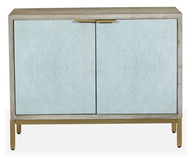 Temis Faux Marble Finish Grey Washed 2 Door Small Sideboard