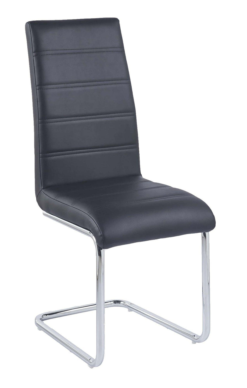 Roma Black Faux Leather Dining Chair and Chrome Cantilever Base