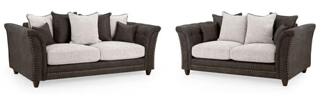 Bella Brown Faux Leather 3+2 Seater Sofa