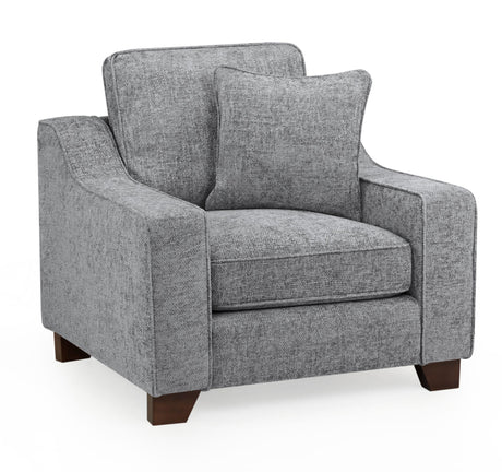 Nebraska Slate Grey Fabric Armchair