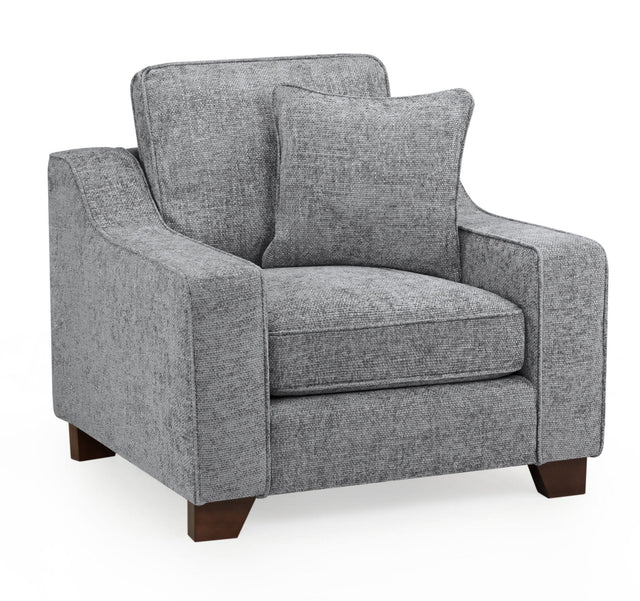 Nebraska Slate Grey Fabric Armchair