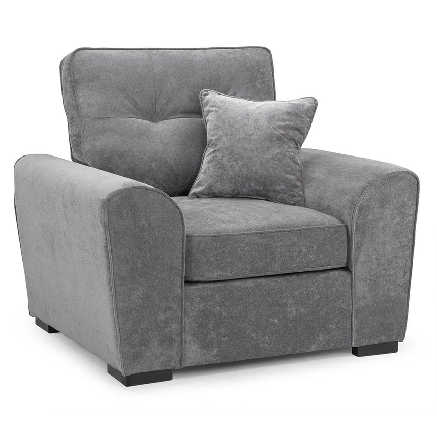 Charme Grey Fabric Armchair