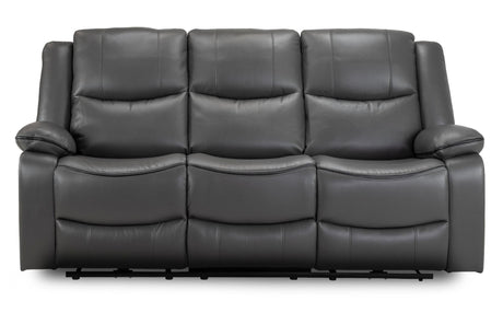 Harald Grey Faux Leather Electric Recliner 3 Seater Sofa