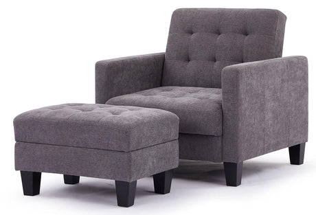 Halia Dark Grey Fabric Click Clack Chair Bed