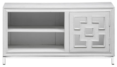 Geo White Mirrored TV Unit - 1 Door