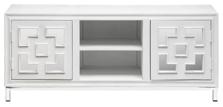 Geo White Mirrored TV Unit - 2 Door