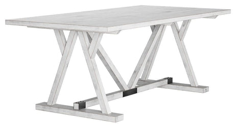 Clearance - Farmhouse White Mango Wood 8 Seater Dining Table - Brand New Item