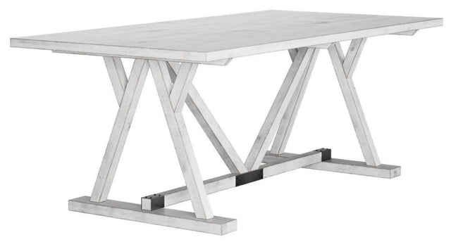Clearance - Farmhouse White Mango Wood 8 Seater Dining Table - Brand New Item